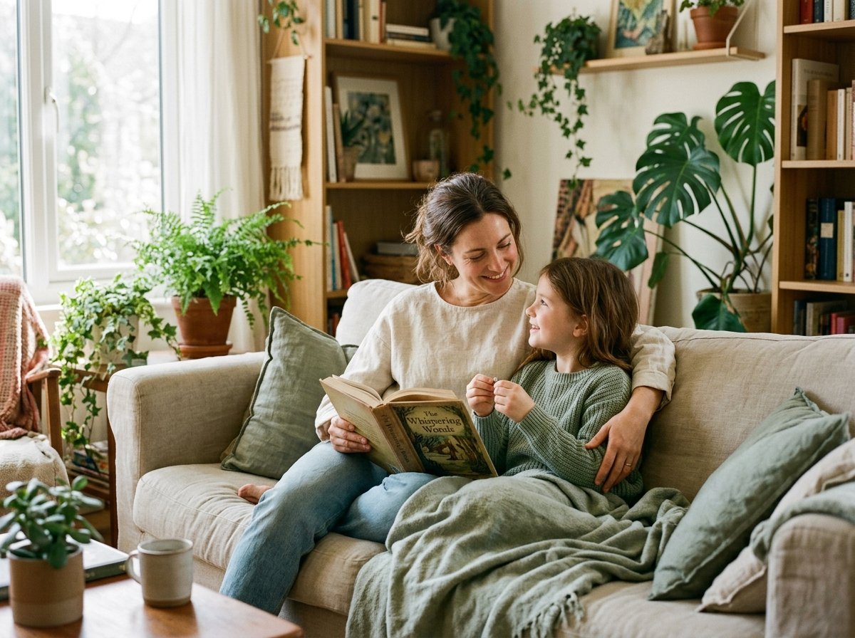 Parent and child connecting calmly